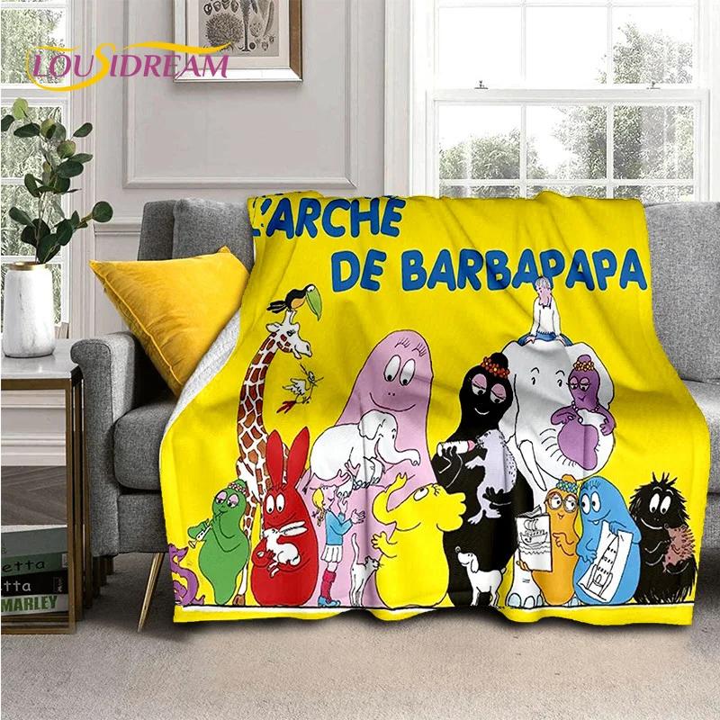 3D Cartoon Les Barbapapa Family Soft Blankets,Keep Warm Throw Blanket Comfortable Blanket for Picnic Beds Sofa Home Bedroom Kids