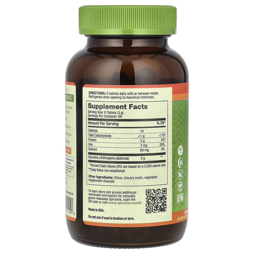 Nutrex Hawaii, Pure Hawaiian Spirulina, 3g, 400 tablets (50mg per tablet)