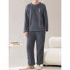 Приталенный крой и тепло, мужская фланелевая пижама (Топ + брюки), Идеально для повседневного отхода ко сну и после работы