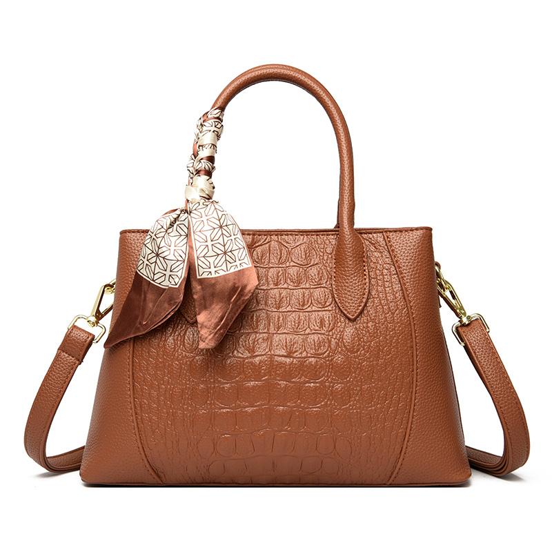 Женская простая сумка через плечо из крокодиловой кожи, большая вместительная дорожная сумка, женская сумка-мессенджер, роскошные модные сумки-тоуты