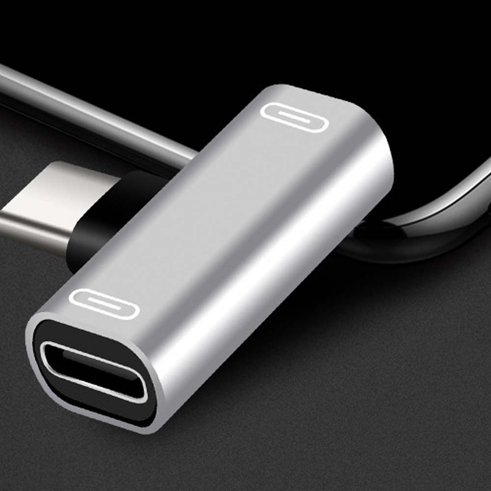 2 in 1 Type C Dual Type C Splitter Type-C Adapter Charger Adapter Headphone Converter Audio Cable