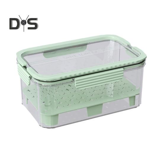 Контейнер для хранения салата, герметичный, прозрачный, контейнер для фруктов, двухъярусная корзина для охлаждения льда, переносной контейнер для фруктов с дренажным поддоном