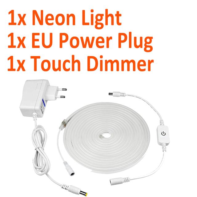 MALITAI 12 В неоновые светодиодные ленты, 120 светодиодов/м, гибкая светодиодная гирлянда для интерьера, лампа для спальни с вилкой европейского стандарта, источник питания