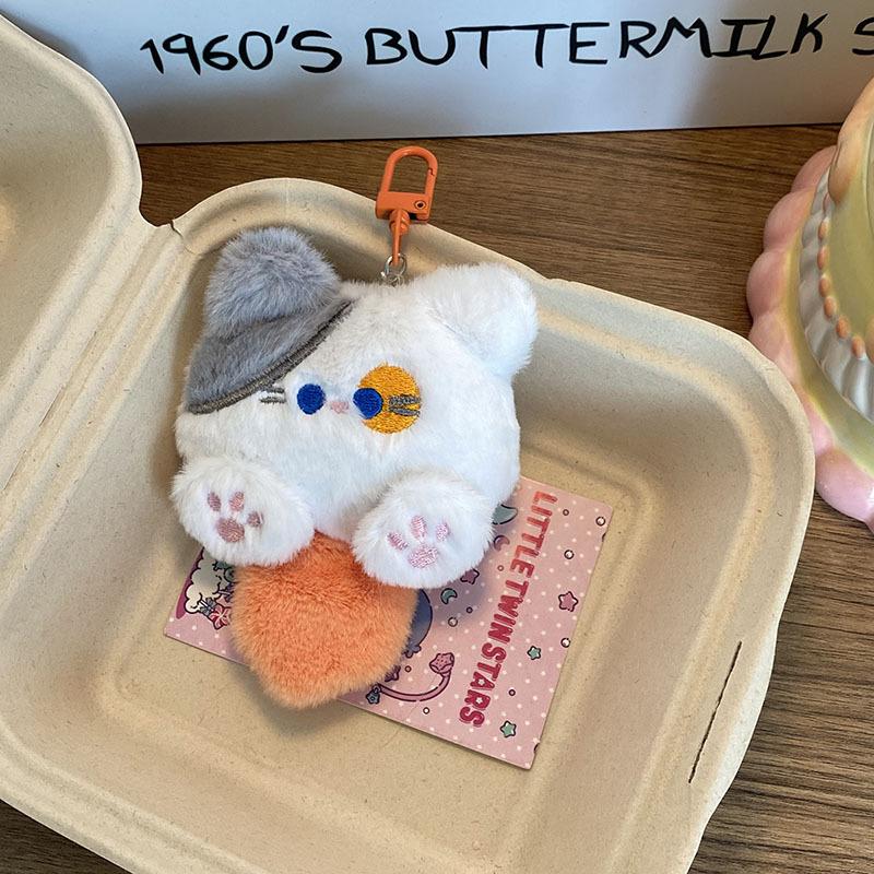 Kawaii Soft Stuffed Animal Little Cat Toys Keychain Plush Doll Bag Car Pendant Keyring Trinket Kids Birthyday Gift