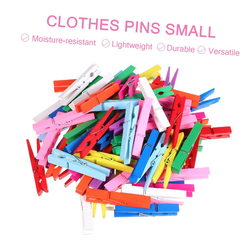 NUOLUX Милые Деревянные 100 Прищепок для Мини Фиксированных Деревянных Фото Деревянные Прищепки Прищепки, Штук, Поделки, Мульти, Прищепки, Деревянные,