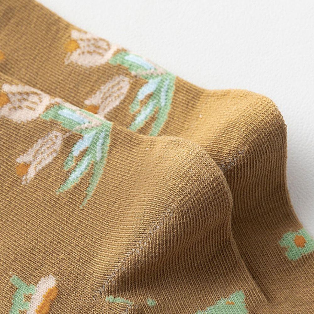 Flower Floral Tube Socks Thin Retro Style Sock Women French Style Girls Mid-calf Socks Girl