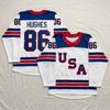 США ДЖЕРСИ Джек Хьюз Футболка Мужская США Золотая Хоккейная Майка Патриотическая Футболка для Хоккейного Болельщика Унисекс Подарок Болельщику Хоккея Y2K Футболка Спортивная Одежда