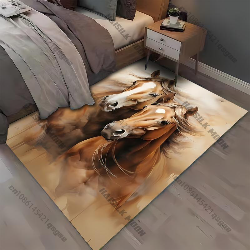 Horse Carpet for Living Room Game Rugs Soft Floor Cartoon Rugs Bathroom Rug Mat Yoga Mat Home Decor Rugs for Bedroom