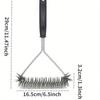 Stainless Steel Wire Barbecue Brush, BBQ Grill Cleaning Brush, Long-handled Y-shaped Curling Brush, Non-Stick Cleaning Brushes BBQ Accessories
