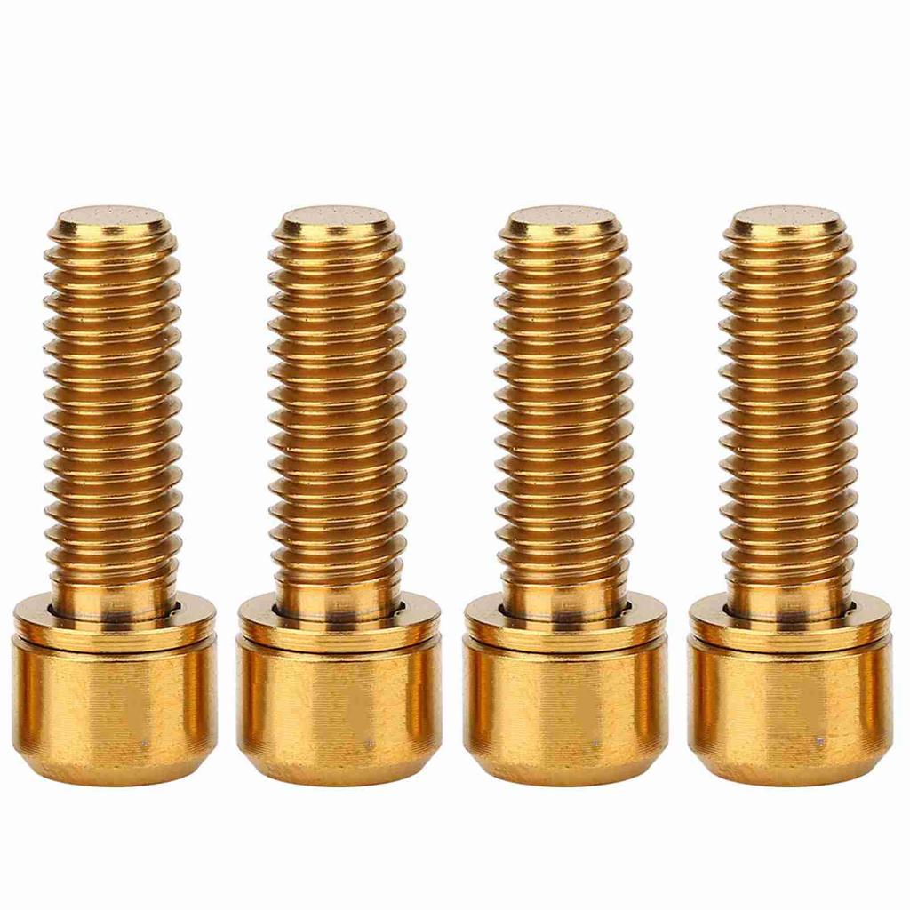 4 шт. M6x18 мм болт для зажима дискового тормоза велосипеда фиксированный винт с прокладкой (Золото)