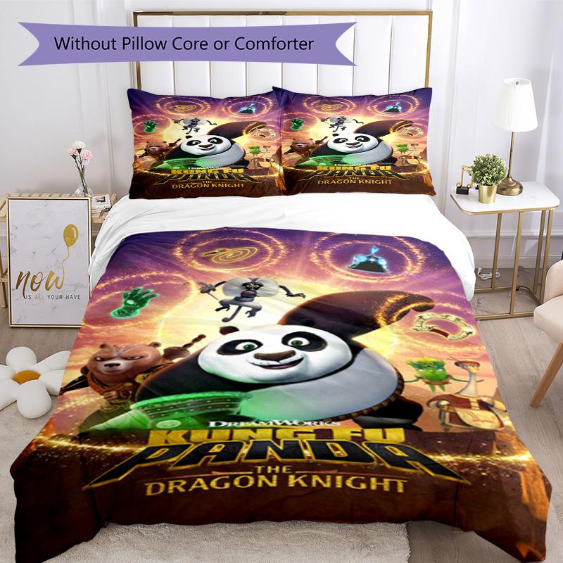 Kung Fu Panda Quilt Cover Set Suitable For Living Room Machine Washable Perfect Gift For Friends Family