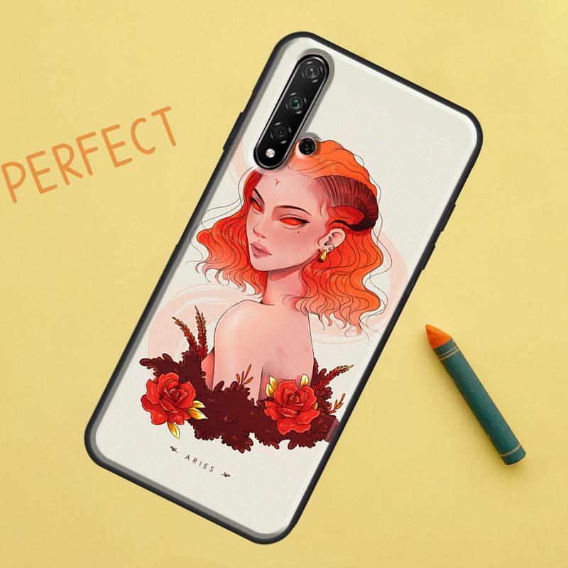 Чехол для Huawei Nova Y91 Y70 Y72 Y73 Y60 Y90 Y61 8i 7i 11i 12i 12s 9 10 SE P20 P30 P40 Lite со знаком зодиака Дева Скорпион Телец