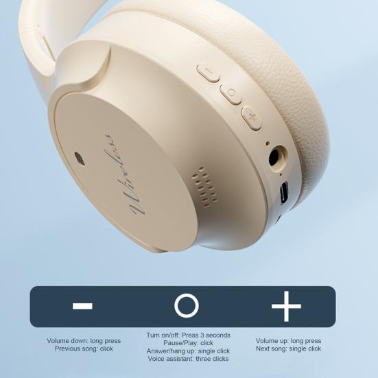 Совместимые с Bluetooth наушники 5.3 с длительным сроком службы батареи, шумоподавлением, Hi-Fi стерео беспроводная AUX-гарнитура с микрофоном для музыкальных звонков