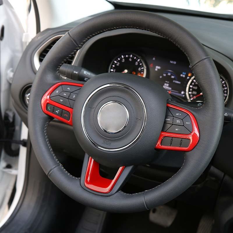 Наклейка на рулевое колесо ABS, подходит для Jeep Renegade 2015, для Jeep Compass 2017-2020, аксессуары для интерьера