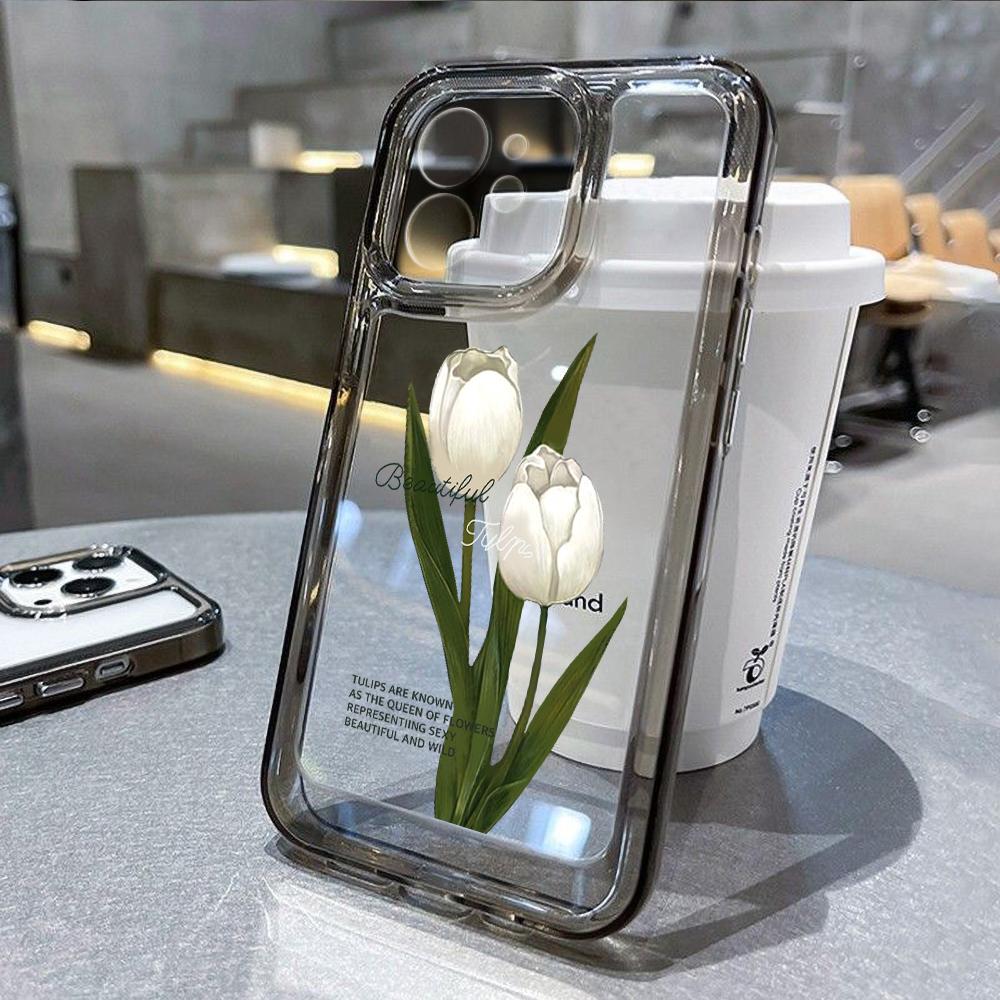 Чехол для телефона Tulip Flower для iPhone 14 Pro Max, чехол для iPhone 11 12 13 Pro Max XR 7 8 14 15 Plus XS Max X SE, мягкий прозрачный чехол