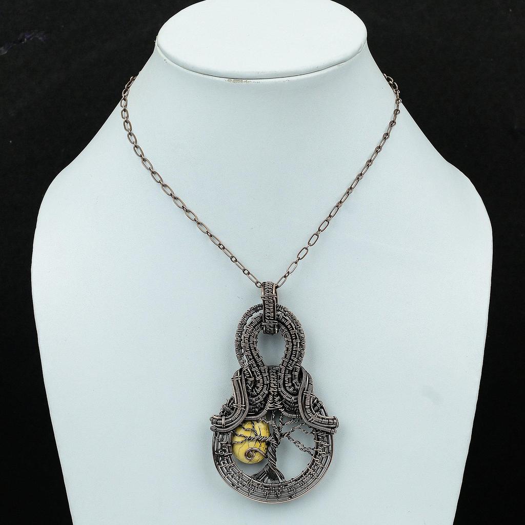 Tree Of Life Brecciated Mookaite Pendant Copper Wire Wrapped Pendant Handmade Jewelry Gemstone Pendant Gift For Mom Beautiful Copper Jewelry