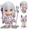 Нендороид Re Zero Эмилия 751 Q Версия Подвижная Аниме Фигурка Сменные Лица Милая Коллекционная Кукла Украшение для Рабочего Стола Подарок С Худи