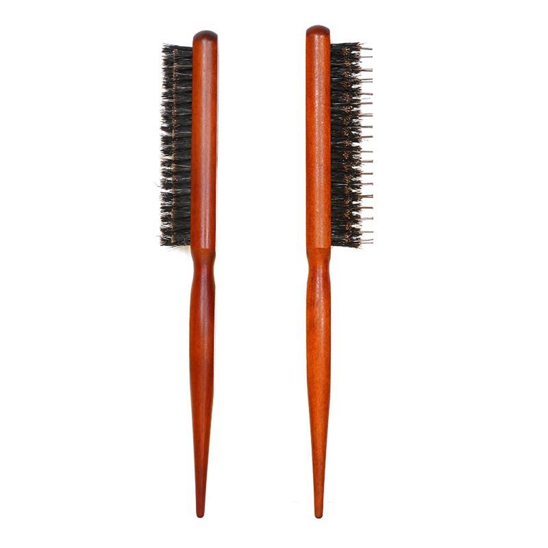 1PC Natural Boar Bristle Hair Fluffy Comb Wood Handle Hair Brush Anti-static Barber Hair Comb Scalp Massage Hairdresser Styling Tool