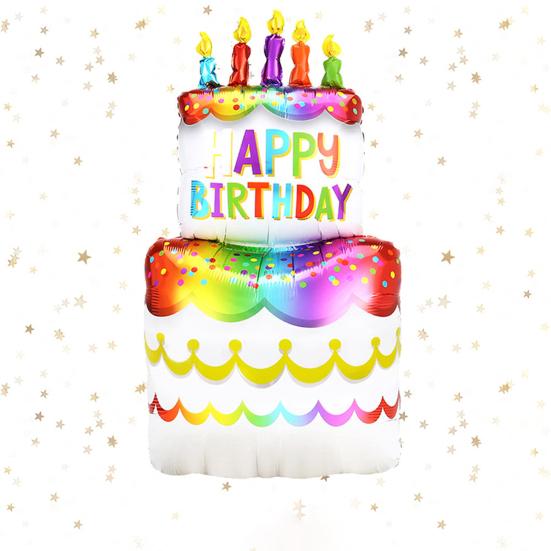 Воздушный шар для вечеринки по случаю дня рождения DIY Макет сцены Различные стили Торт ко дню рождения Надувная игрушка Украшение Творческий надувной мультфильм Воздушный шар из алюминиевой фольги