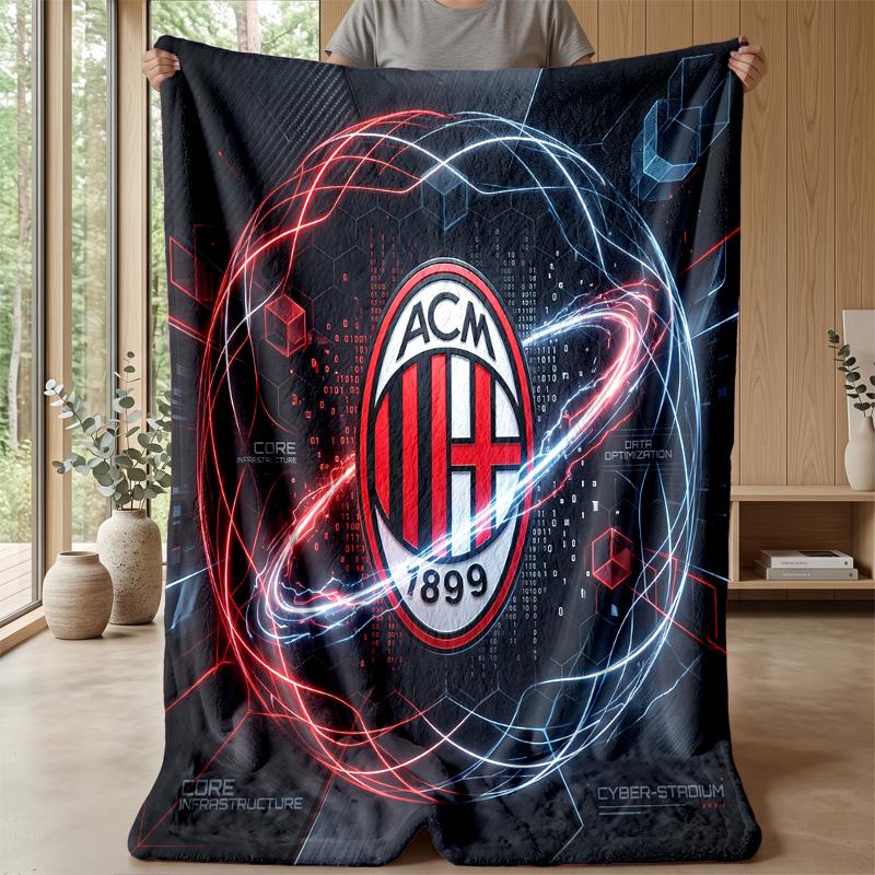 AC Milan Theme blanket Soft Flannel Blanket Plush Throw Blanket Cozy Sofa Bed Blanket for Home Decor
