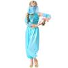 Halloween Green Arabic Girl Costume Children Belly Dance Indian Dance with Veil Princess Dress Full Set