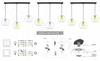 Ceiling hanging lamp strip ball black LED 15cm
