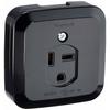 Panasonic Small Grounded 2P30A Square Outlet 250V Black WK3730B