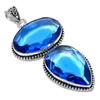 Natural Tanzanite Quartz Gemstone 925 Sterling Silver Pendant 3.55" J7R73