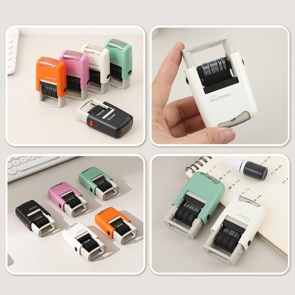 Handle Account Self-Inking Stamps English Version Date Wheel Stamp Date Stamps DIY Painting