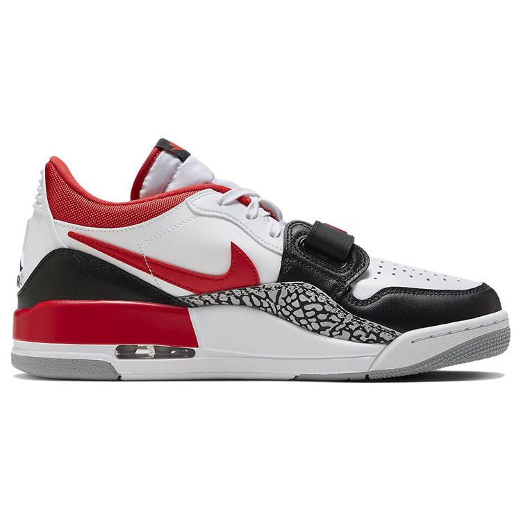 Мужские кроссовки Air Jordan Legacy 312 Low Black Toe Белые Огненно-красные Волчье-серые CD7069-160