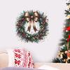 Christmas Wreath Stickers Removable Wall Decals Holiday Pine Cones Bow Wreath Patterns Stickers