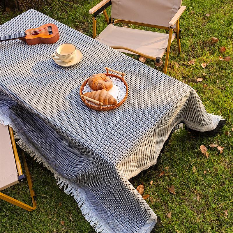 Этнический узор Скатерть для улицы - Водонепроницаемый коврик для пикника для кемпинга, пляжа, пола палатки, торговой палатки и богемного домашнего декора Накидка на стол