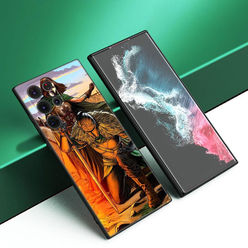 Игровой черный силиконовый чехол для телефона Dark Souls для Samsung Galaxy S23 S21 S20 FE S24 S22 Ultra S10E S10 S9 S8 Plus