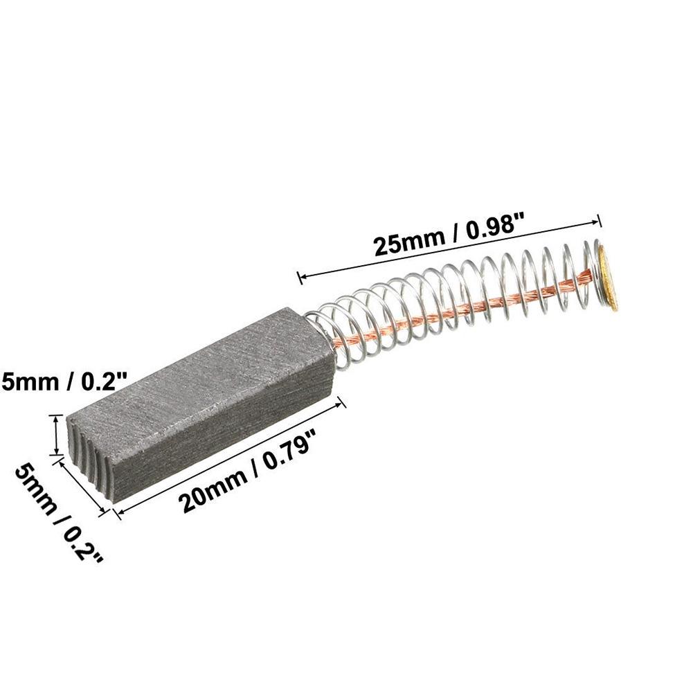 Top Notch Replacement Carbon Brushes 2pcs for Electric Motors 20mm X 6mm X 5mm