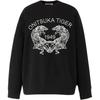 ONITSUKA TIGER Принтованный свитшот с круглым вырезом и рукавами реглан, унисекс, черный 2183B497-001