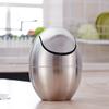 Stainless Steel Trash Can Egg Shape Swing Lid Trash Can Desktop Small Storage Box Storage Bins Garbage Organize Box Wastebasket