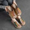 Genuine Leather Thick Soles Sandals Women Retro Wedges Slides Comfortable Outdoor Platform Slippers