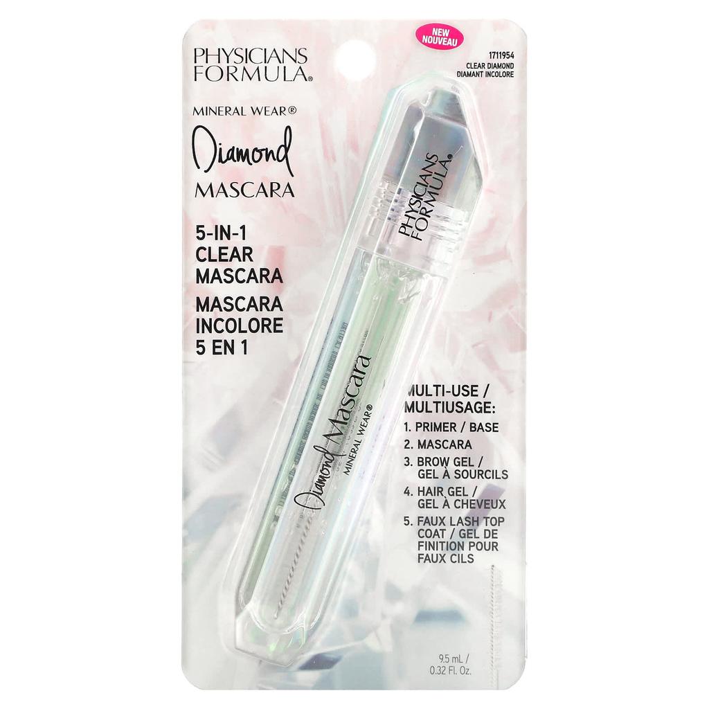 Physicians Formula Mineral Wear, тушь Diamond, 5-в-1 прозрачная тушь, 1711954 Clear Diamond, 0,32 жидких унций (9,5 мл)