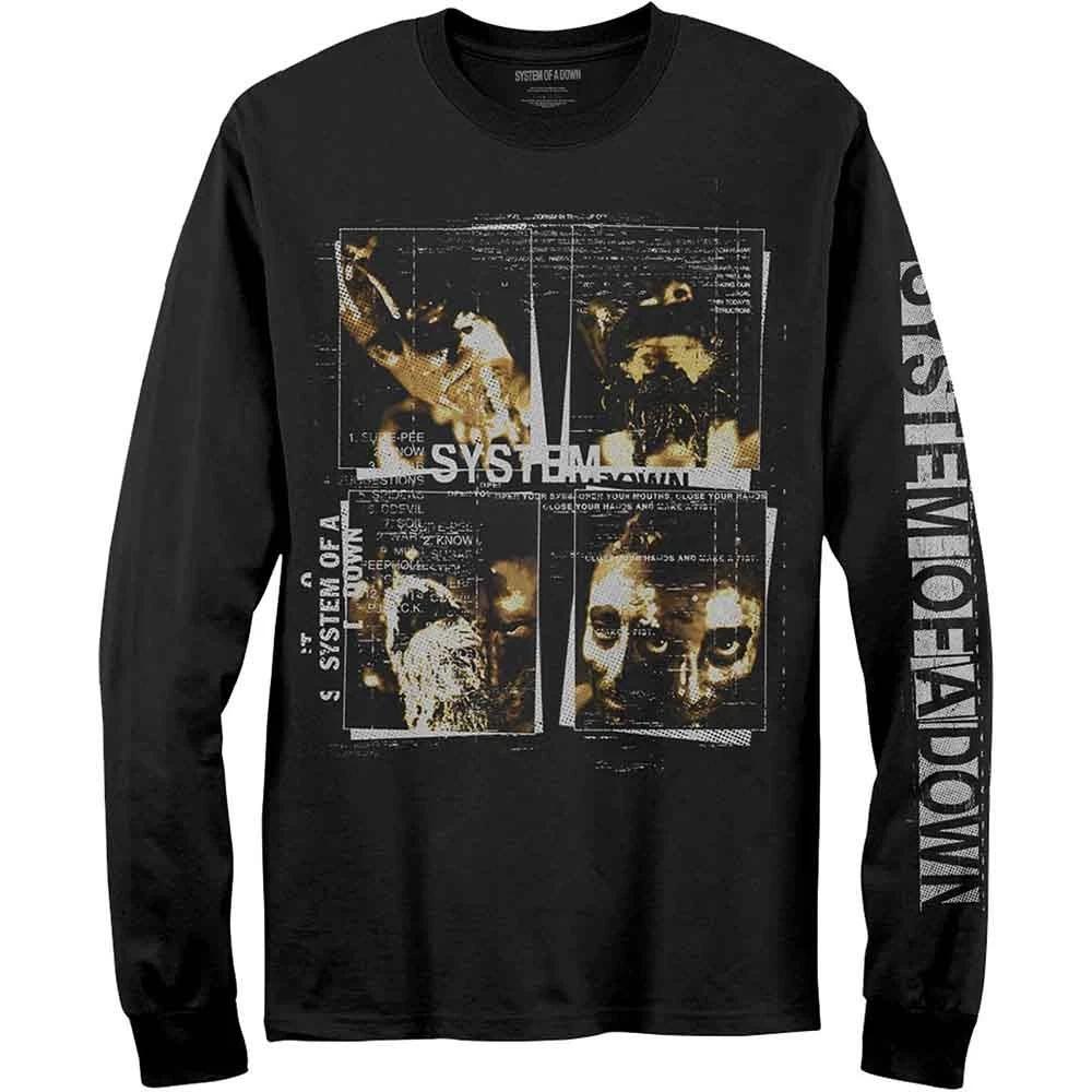 System Of A Down Коробки с лицом Футболка с длинным рукавом Черный Новый