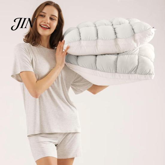 Comfortable Head Cushion Puff Cooling Pillow, Soft Breathable Quilted Sleeping Machine Yet Supportive Pillow Washable, Fluffy Cloud-like for Side And