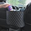 Leather Car Seat Storage Net - Keep Your Car Organized with Hanging Storage Bag.