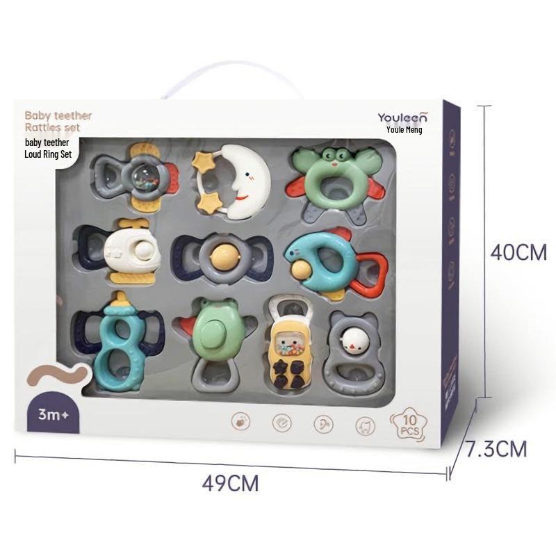 Yuele'en Набор погремушек и прорезывателей для новорожденных: Развивающая игрушка для захвата для 0-6 месяцев