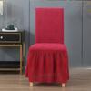 New Skirt Jacquard Chair Cover Solid Color European Rattan Hotel Dining Chair Cover Home Elastic Chair Cover