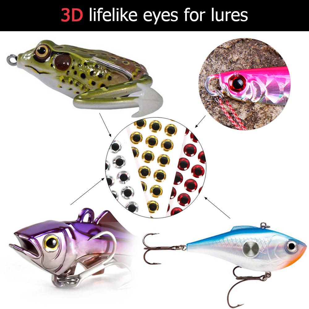 3mm 4mm 5mm 6mm Eyeball 100pcs/lot 3D Fish Eyes Fishing Lure Eyes Artificial Fish Eyes DIY Eyes
