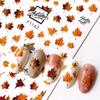 3pcs Stickers Autumn Winter Dry Red Gold Brown Maples Leaves Nail Art Decals Stickers For Nails Art Manicures Tips Decorations