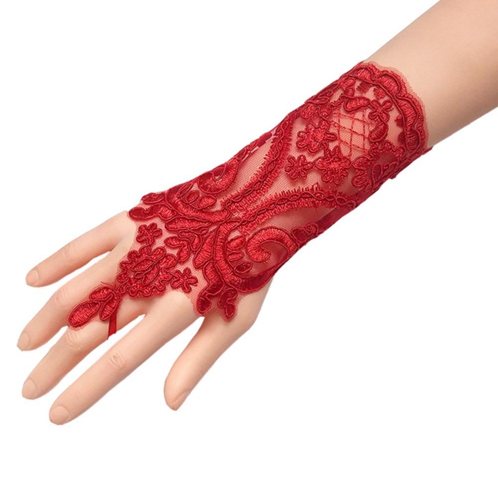 Вечернее платье Свадебные перчатки Сексуальное свадебное платье Митенки Горячая распродажа Кружевные перчатки Леди