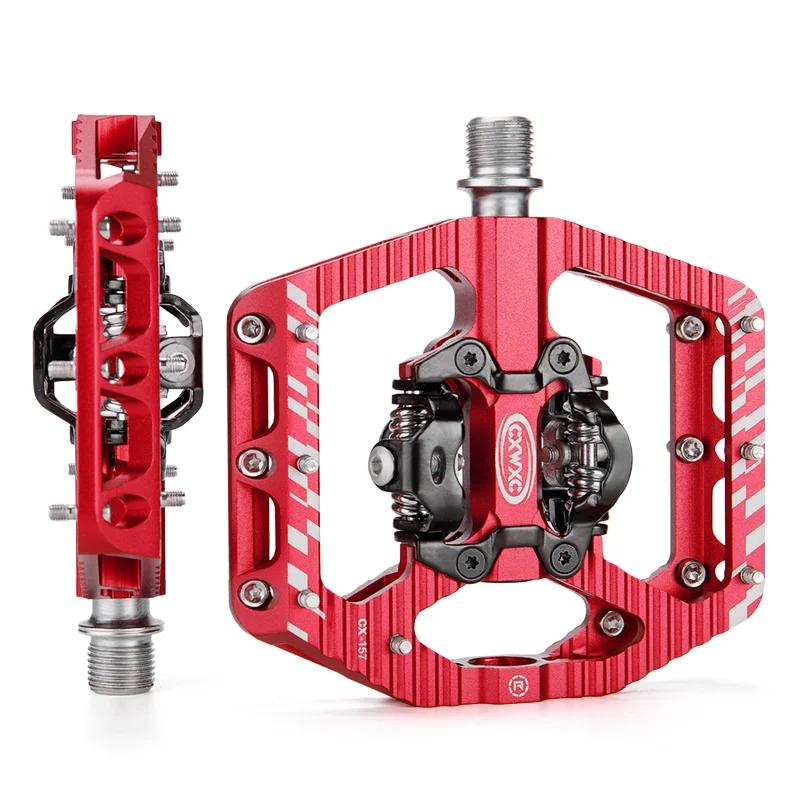 CXWXC 2 In 1 SPD Bicycle Self-Locking Pedal/Flat Bike Pedal for MTB/Road Aluminum Anti-slip 3 Sealed Bearing Bike Lock Pedal