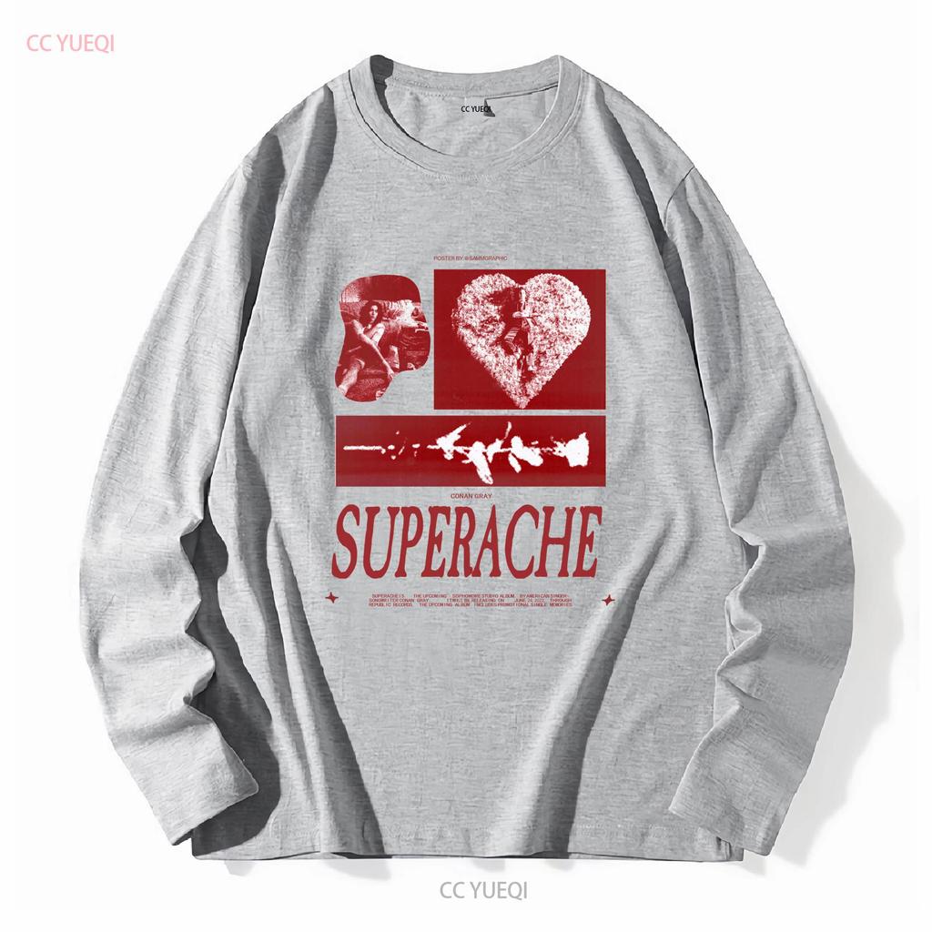 Superache T Shirt Conan Music Gray Vintage Album Fan Crewneck Sweat Vintage Washed Unisex Versatile Stylish Fashion Homme