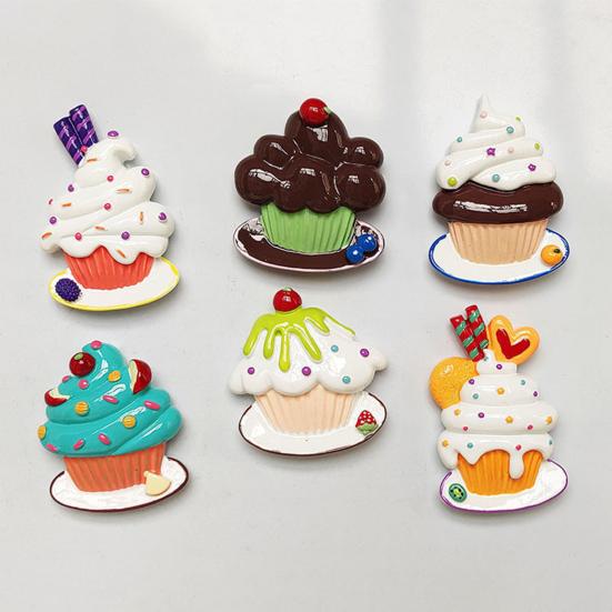 3D-магнит на холодильник в виде кекса, имитация десерта, магнит на холодильник из смолы для домашнего офиса, кухонного шкафчика, имитация украшения для еды