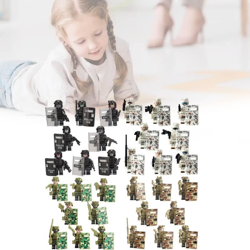 Совместимые военные фигурки, полиция, призрак, спецназ, строительные игрушки для детей